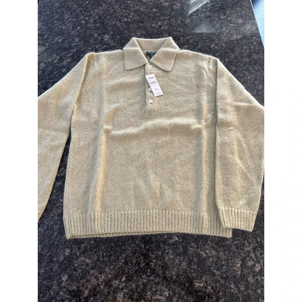 Todd Snyder Wool Mohair Polo Sweater Relaxed Italian Yarn Sage New Tag $398‎ XS